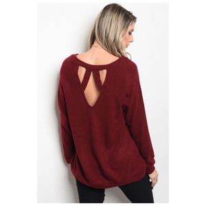 ONLY 1 Medium Left!! Burgundy Sweater Top NWT
